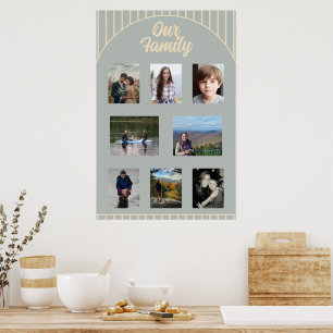 Unsere Familienfotos Grauer Bogen Poster