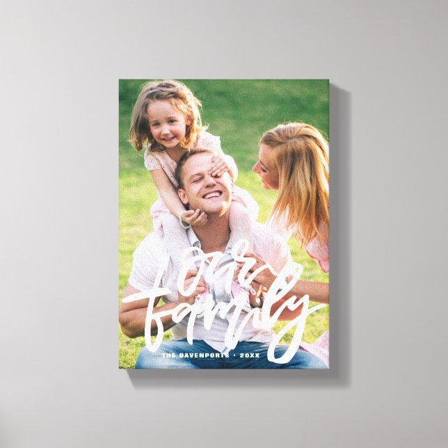 Unsere Familienschrift Personalisiert Leinwanddruck (Vorderseite)