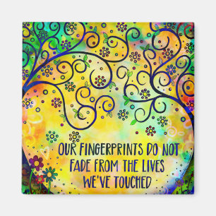 Unsere Fingerprints Zitat Tree floral Trendy Niedl Magnet
