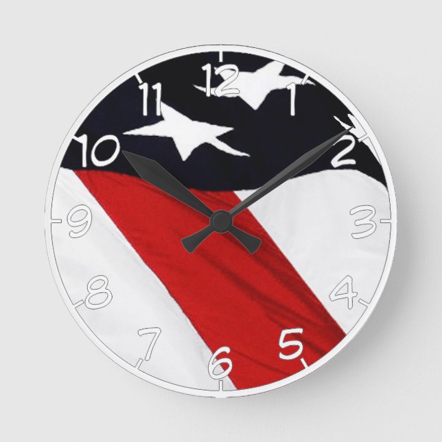 Unsere Flagge Runde Wanduhr (Vorderseite)