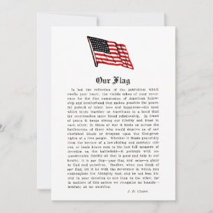 Unsere Flagge USA Americana Patriotismus Words Spr Dankeskarte