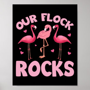 Unsere Flock Rocks Familie Flamingo Matching Somme Poster