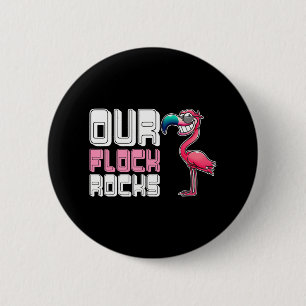 Unsere Flock Rocks Flamingo Button