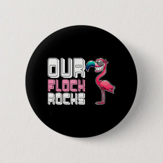 Unsere Flock Rocks Flamingo Button