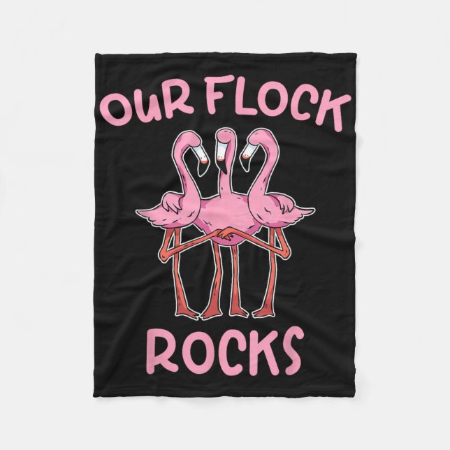 Unsere Flock Rocks Flamingo Matching Familienurlau Fleecedecke (Vorderseite)