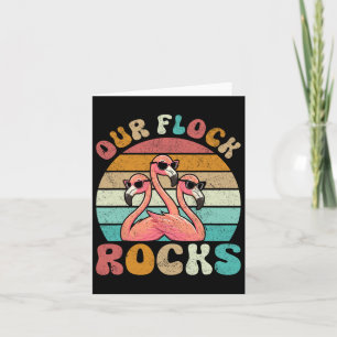 Unsere Flock Rocks Flamingo Matching Familienurlau Karte