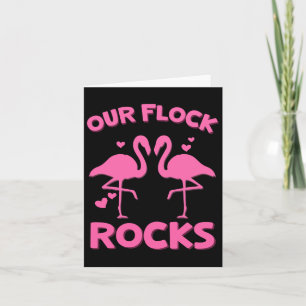 Unsere Flock Rocks Flamingo Matching Familienurlau Karte