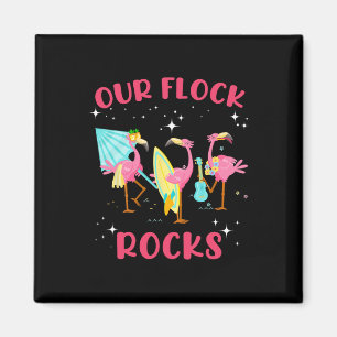 Unsere Flock Rocks Flamingo Matching Familienurlau Magnet
