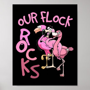 Unsere Flock Rocks Flamingo Matching Familienurlau Poster