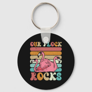 Unsere Flock Rocks Flamingo Matching Familienurlau Schlüsselanhänger