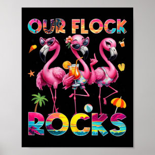 Unsere Flock Rocks Flamingo Sommerferien Familie M Poster