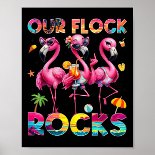 Unsere Flock Rocks Flamingo Sommerferien Familie M Poster