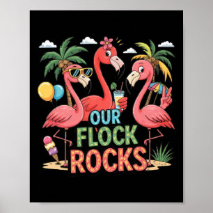 Unsere Flock Rocks Flamingo Sommerferien Familie M Poster