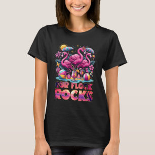 Unsere Flock Rocks Flamingo Sommerferien Familie M T-Shirt