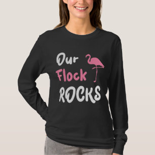 Unsere Flock Rocks Flamingo Urlaub Familie Mutter T-Shirt