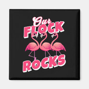 Unsere Flock Rocks Funny Flamingo Matching Family Magnet