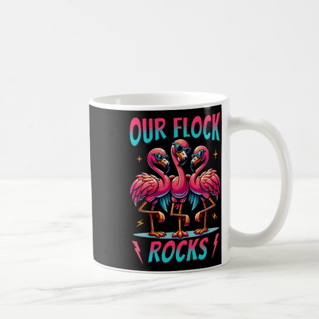 Unsere Flock Rocks Niedlich Flamingo Matching Fami Kaffeetasse (Rechts)