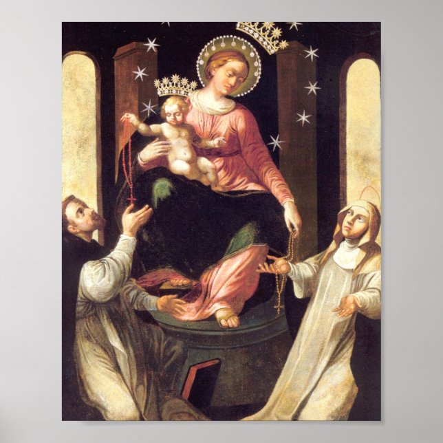 Unsere Frau des Rosenkranzes entstand in Pompeji Poster (Vorne)