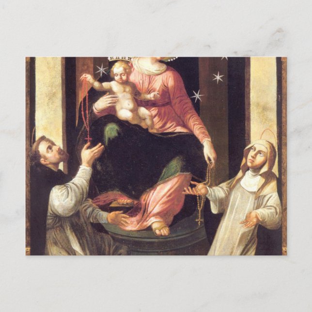 Unsere Frau des Rosenkranzes entstand in Pompeji Postkarte (Vorderseite)