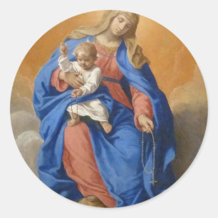 Unsere Frau vom Rosenkranz Runder Aufkleber