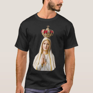Unsere Frau von Fatima mit Rosary (gerundetes Desi T-Shirt