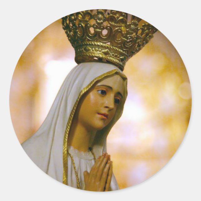 Unsere Frau von Fatima Runder Aufkleber (Vorderseite)