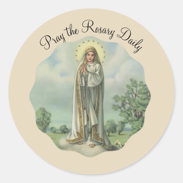 Unsere Frau von Fatima Runder Aufkleber (Vorderseite)