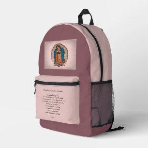 Unsere Frau von Guadalupe 1531 mit Gebet Bedruckter Rucksack
