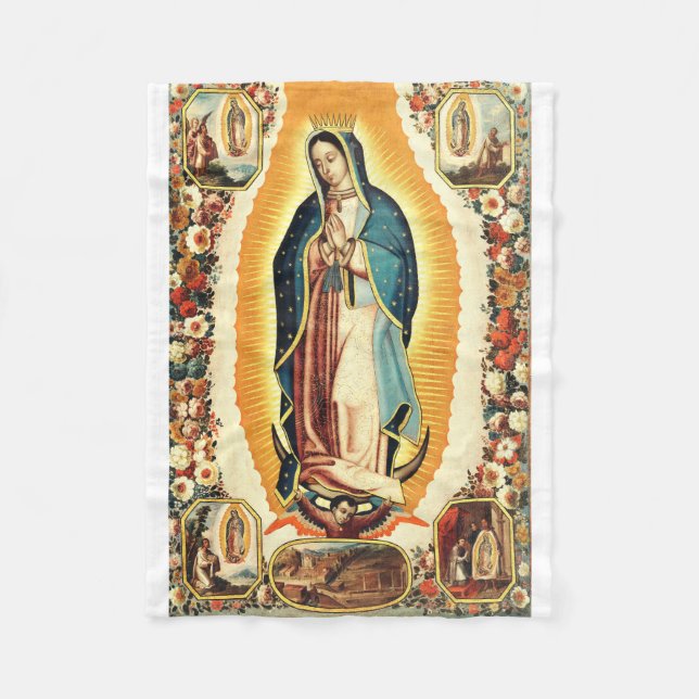 Unsere Frau von Guadalupe Fleecedecke (Vorderseite)