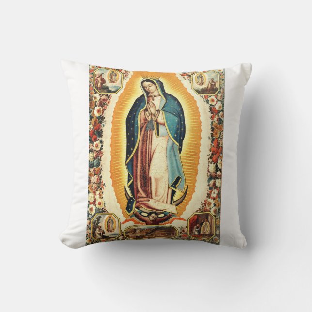 Unsere Frau von Guadalupe Kissen (Vorderseite)