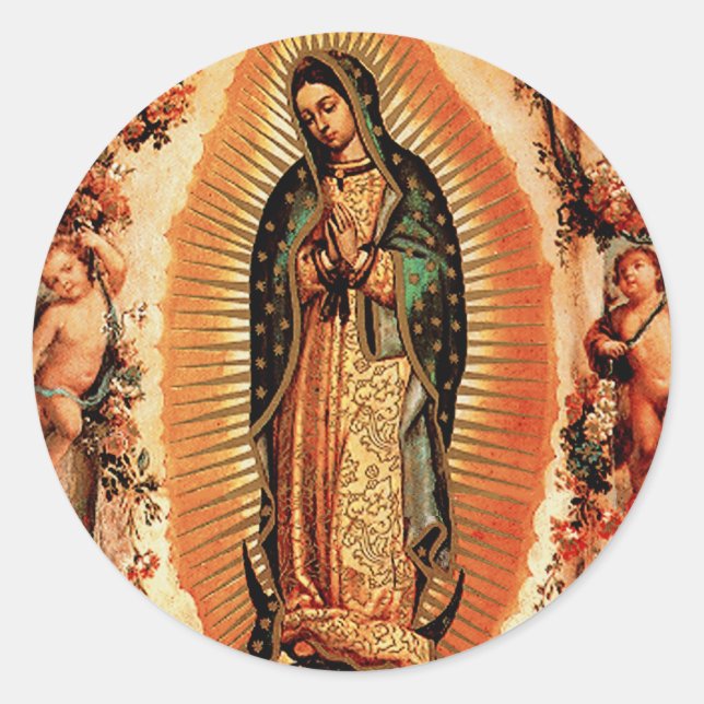 Unsere Frau von Guadalupe Runder Aufkleber (Vorderseite)
