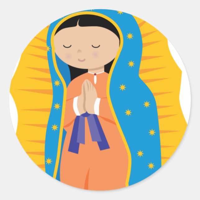Unsere Frau von Guadalupe Runder Aufkleber (Vorderseite)
