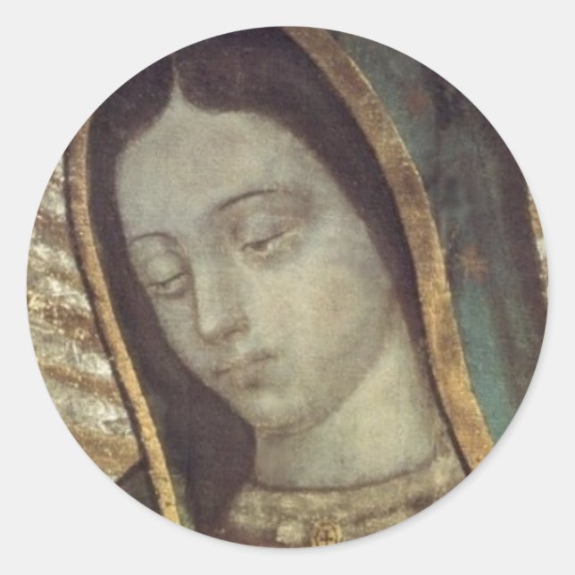 Unsere Frau von Guadalupe Runder Aufkleber (Vorderseite)