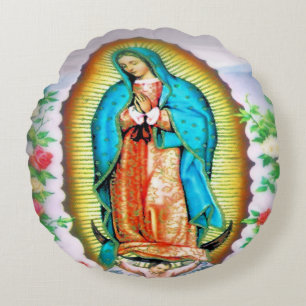 Unsere Frau von Guadalupe Rundes Kissen