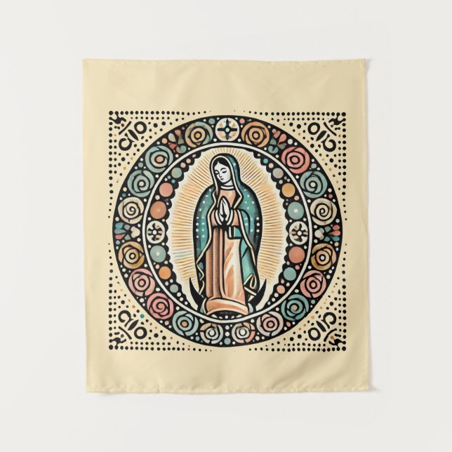 Unsere Frau von Guadalupe Wandteppich (Vorderseite)