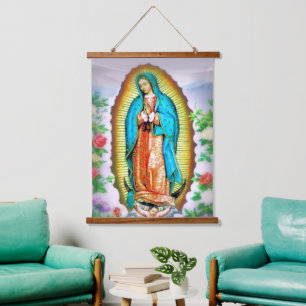 Unsere Frau von Guadalupe Wandteppich Mit Holzrahmen