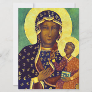 Unsere Frau von Tschenstochau Schwarze Madonna Iko Karte