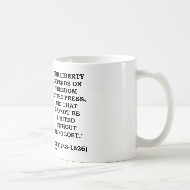 Unsere Freiheit hängt von der Pressefreiheit ab Kaffeetasse (Rechts)