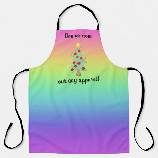Unsere Gay Apparel Holiday Rainbow Schürze (Vorderseite)