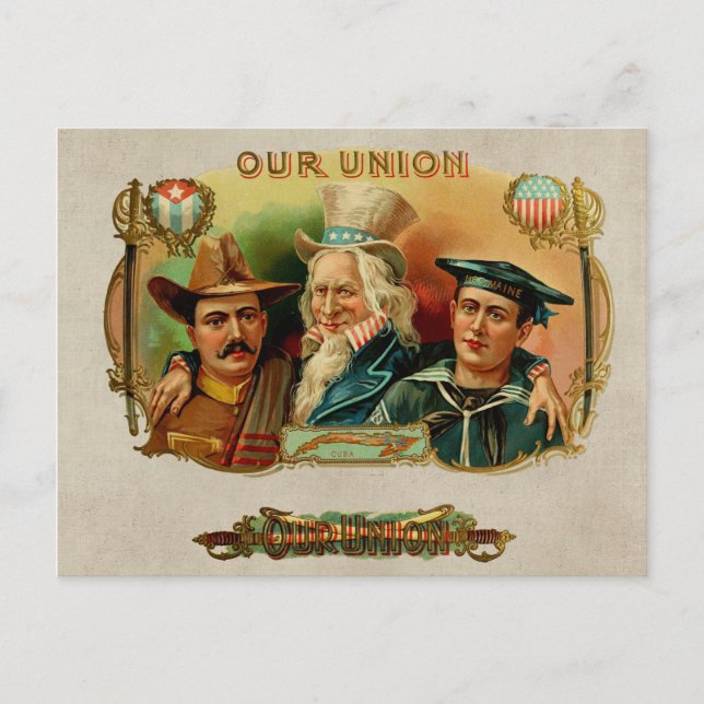 Unsere Gewerkschaft Vintage Zigarrenbox Postkarte (Vorderseite)