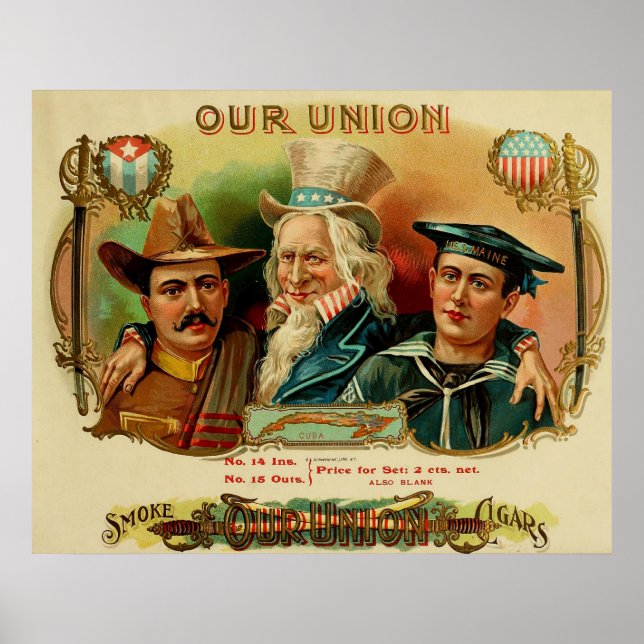 Unsere Gewerkschaft Vintage Zigarrenschilder Poster (Vorne)