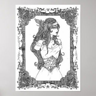 unsere goddess athena print poster