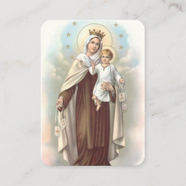 Unsere Gottesmutter des Karmel-Sterns-Gebetskarte Visitenkarte (Vorderseite)
