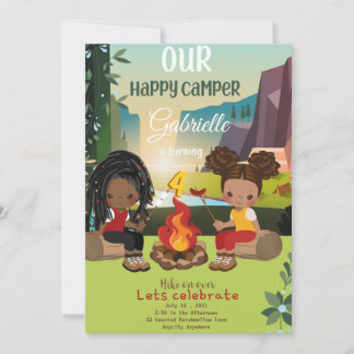 Unsere Happy Camper Birthday Einladungskarte