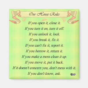 Unsere Haus-Regeln Magnet