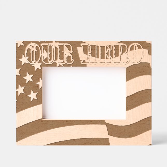 Unsere Held-Amerikanische Flagge Geätzte Rahmen (Vorderseite)