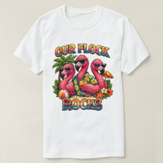 Unsere Herde rockt Lustiger Flamingo Tropical T-Shirt