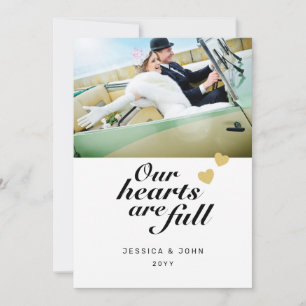 Unsere Herzen sind voll 2 Foto Hochzeit Vielen Dan Dankeskarte