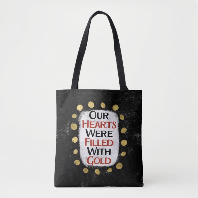 Unsere Herzen waren Gold-Tote-Tasche Tasche (Vorderseite)