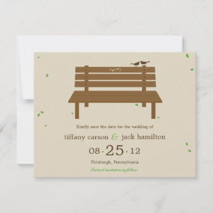 Unsere Hochzeit auf der Bank speichert die Ankündi Save The Date